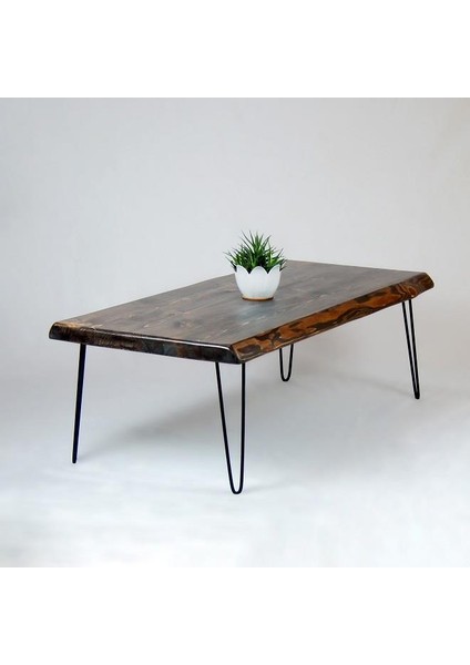 Doğal Ağaç Masif Kütük Orta Sehpa 60 x 90 cm Metal Ayak fiyatları