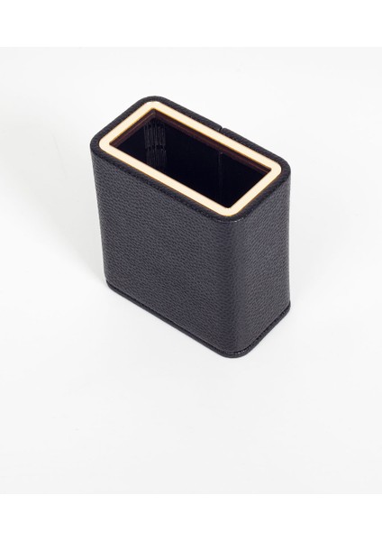 Masaüstü Deri Gold Detaylı Kalemlik Siyah modelleri