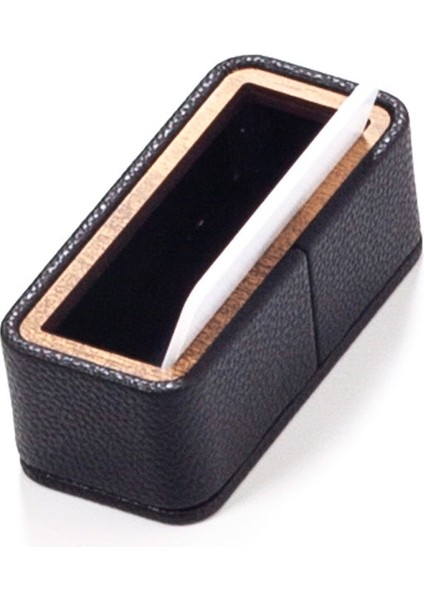 Deri Ahşap Detaylı Kartvizitlik Siyah fırsatları