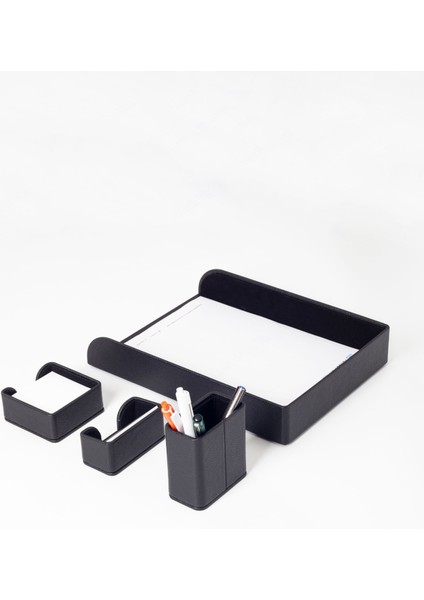 Felix Deri Masaüstü Seti 4 Parça Siyah modelleri