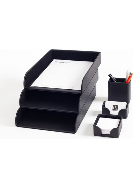 Felix Deri Masaüstü Seti 6 Parça Siyah modelleri