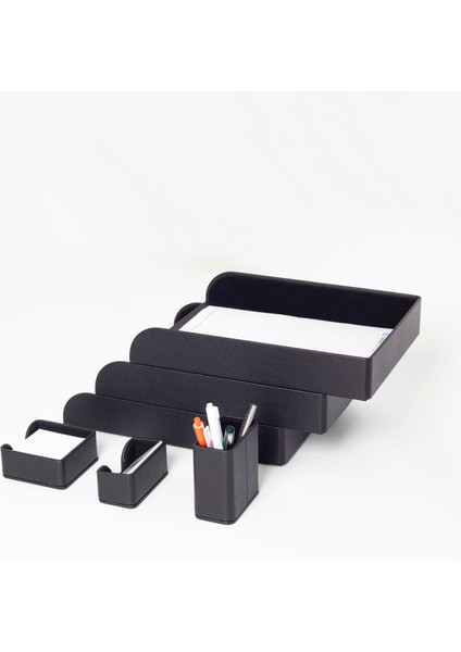 Felix Deri Masaüstü Seti 6 Parça Siyah fırsatları