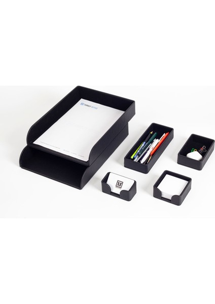 Felix Masaüstü Deri Organizer Seti 6 Parça Siyah indirimleri