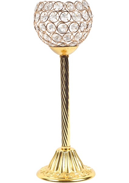 Kristal Şapka Gold Metal Şamdan