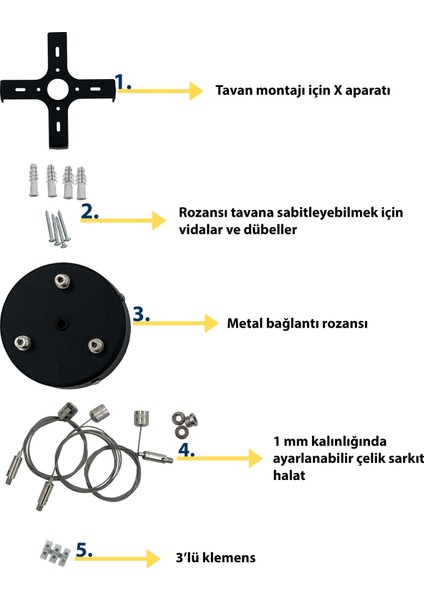 Kare Vega Sarkıt LED Armatür 64CM, 53W