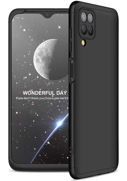 Samsung Galaxy A12 ile Uyumlu Kılıf 3 Parçalı Tam Koruma Dayanıklı Soft Ince Kılıf
