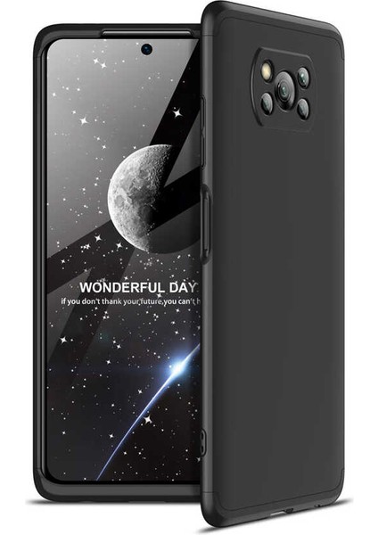 Xiaomi Poco X3 ile Uyumlu Kılıf 3 Parçalı Tam Koruma Dayanıklı Soft Ince Kılıf