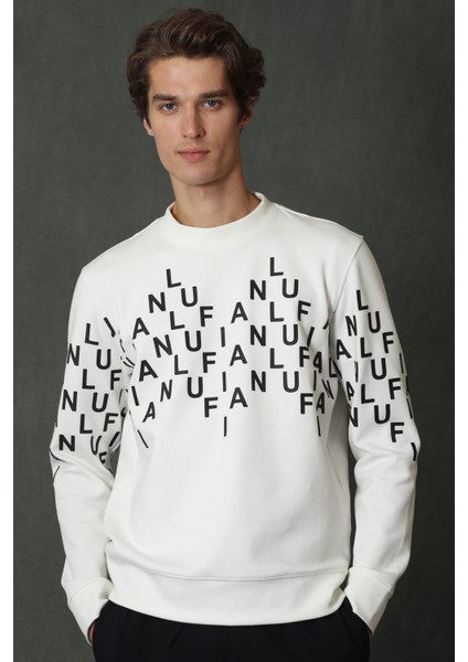 Rose Erkek Sweatshirt Kırık Beyaz
