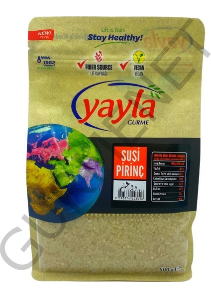 Yayla Gurme Fit Yayla Gurme Sushi Pirinci 500 Gr.