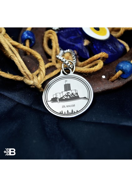 Karadeniz Zil Kalesi Yuvarlak Çelik Kulplu Kolye modelleri