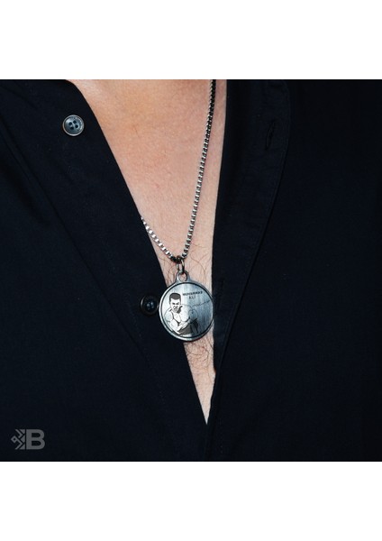 Muhammad Ali Yuvarlak Çelik Kulplu Kolye fırsatları
