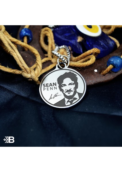 Sean Penn Yuvarlak Çelik Kulplu Kolye modelleri