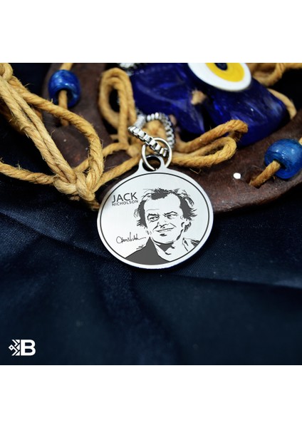 Jack Nicholson Yuvarlak Çelik Kulplu Kolye