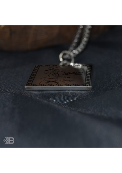 Harrison Ford Kare Çelik Kolye - 3178 fiyatları