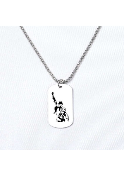 Freddie Mercury Temalı Asker Kolye, Kişiye Özel Çelik Asker Kolye