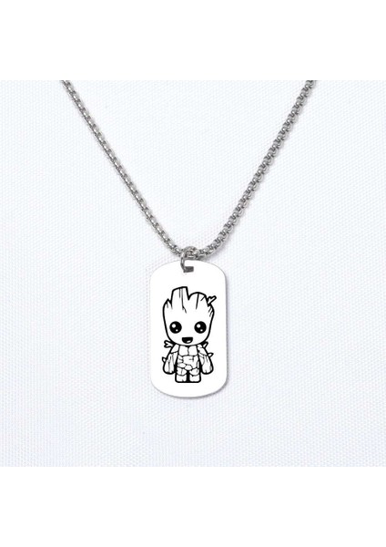 Baby Groot Asker Kolye, Kişiye Özel Çelik Asker Kolye