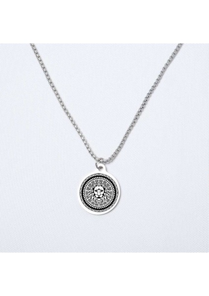 Aslan Yuvarlak Çelik Kolye