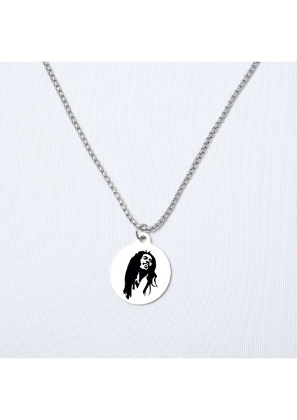 Bob Marley Yuvarlak Çelik Kolye