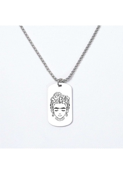 Frida Kahlo Asker Kolye, Kişiye Özel Çelik Asker Kolye