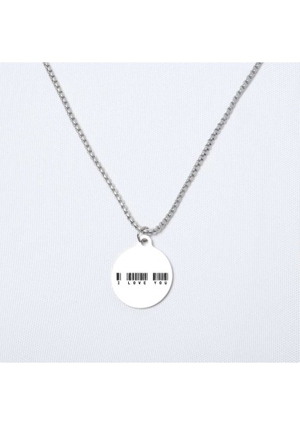 I Love You Yuvarlak Çelik Kolye