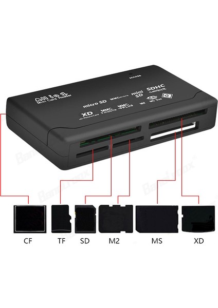 USB 2.0 Kart Okuyucu Tf Cf Sd Mini Sd Sdhc Mmc Ms Xd Card Reader