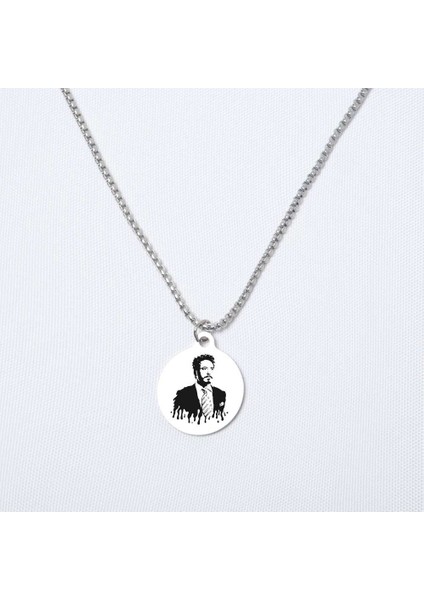 Tony Stark Yuvarlak Çelik Kolye