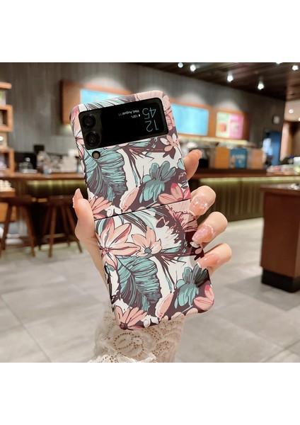 Samsung Galaxy Z Flip 4 Telefon Kılıfı - Mavi/pembe (Yurt Dışından)