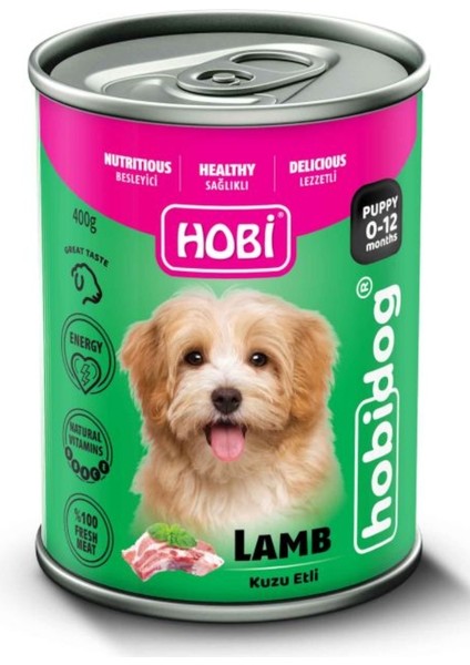 Hobidog Kuzu Etli Yavru Köpek Konservesi 400 gr x 4