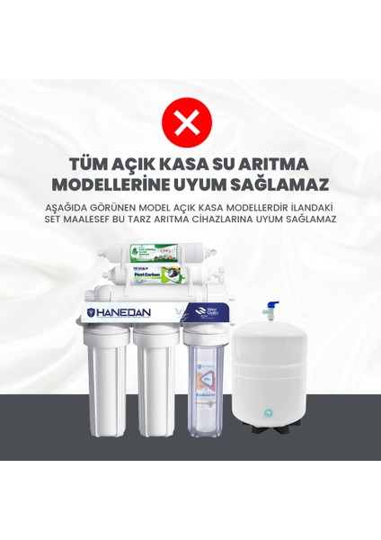 H-MAX Reverse Osmosis System Lg Membranlı Inline Kapalı Kasa Tüm Su Arıtma Cihazlarına Uyumlu 5'li Filtre Takımı