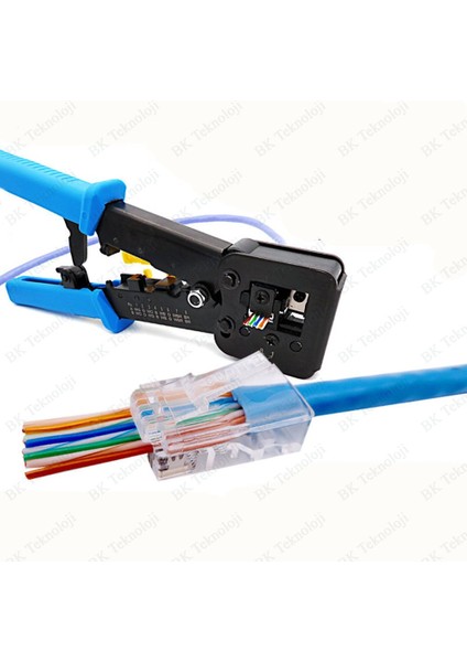 Ez RJ45 Cat6 Yeni Nesil Delikli Jack Konnektör 100 Adet