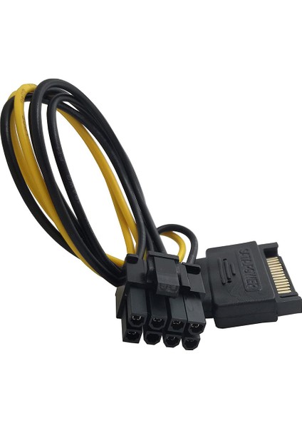 Pcı-E Ekran Kartı Bakır Güç Kablosu 15PIN Sata Erkek To 8pin(6+2)