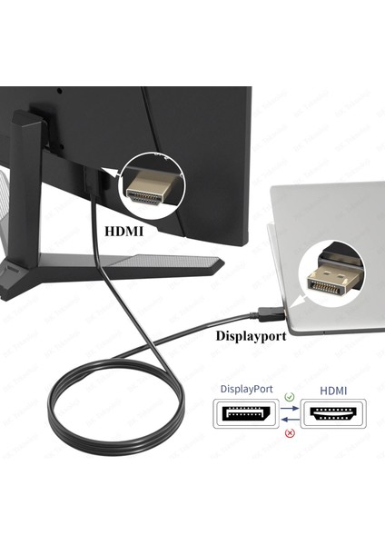Displayport To HDMI Dönüştürücü Kablo - 1.8 Metre