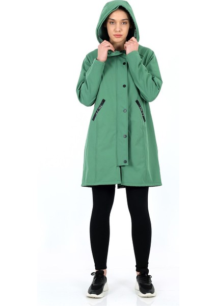 Kapüşonlu Fermuar Cepli Double Face Trend Mont Parka
