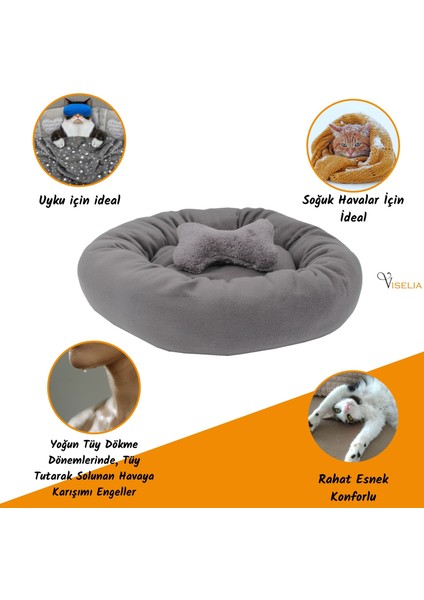 Kedi Yatağı Evcil Hayvan Kedi Minderi 50 cm Evcil Hayvan Simit Yatak Minder fırsatları
