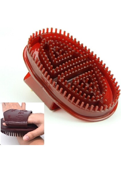 2 Adet Beş Satır Meridyen Fırça Gövdesi Masaj Fırça Masajı Koyu Kırmızı (Yurt Dışından)