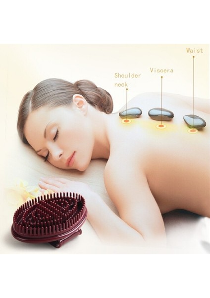 2 Adet Beş Satır Meridyen Fırça Gövdesi Masaj Fırça Masajı Koyu Kırmızı (Yurt Dışından) modelleri