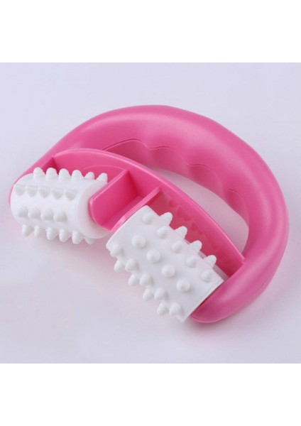 T9142 Plastik Kılavuz Iki Tekerlekli Masaj Yuvarlak Sap Masajı Kırmızı (Yurt Dışından)