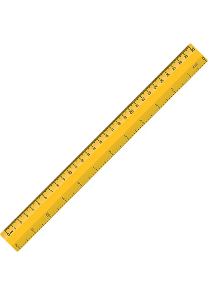 Plastik Cetvel - 601 - Sarı - 30 cm