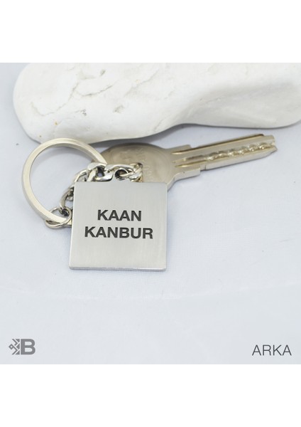 Eagle Logolu Plaka Anahtarlık - Kişiye Özel Eagle Plaka Kare Çelik Anahtarlık