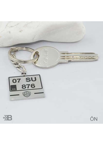 Lancia Logolu Plaka Anahtarlık - Kişiye Özel Lancia Plaka Kare Çelik Anahtarlık indirimleri