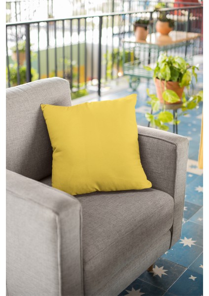 4'lü 43 x 43 cm Sarı Tay Tüyü Döşemelik Premium Kumaş Dekoratif Çift Taraflı Kırlent Kılıfı KRL016 fiyatları