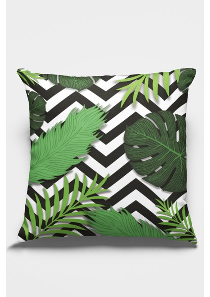 Yapraklı Dokuma Kumaş Premium Tay Tüyü Çift Taraflı Kırlent Yastık Kılıfı 43 x 43 cm KRL113 fiyatları