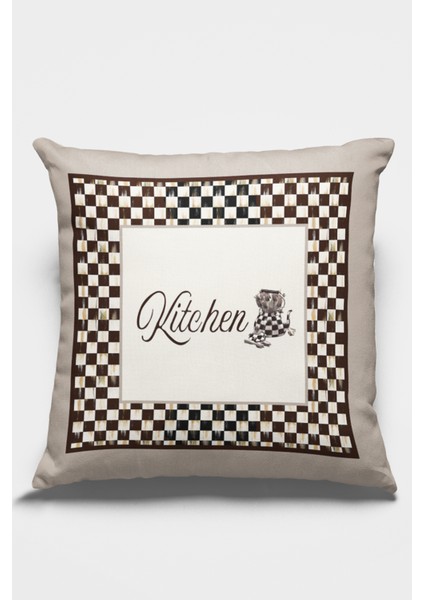 Çift Taraflı Kırlent Yastık Kılıfı Premium Tay Tüyü Dokuma Fas Desen Kumaş 43 x 43 cm KRL287