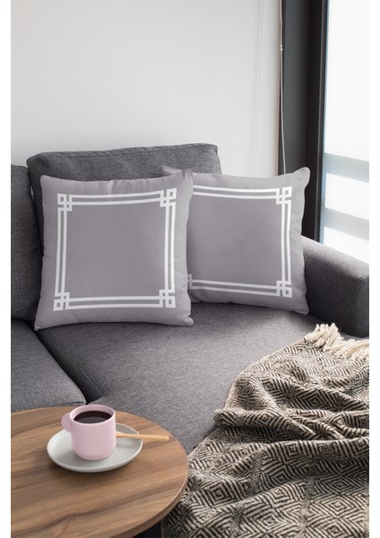 Çerçeveli Premium Tay Tüyü Çift Taraflı Kırlent Yastık Kılıfı Dokuma Kumaş 43 x 43 cm KRL280 modelleri