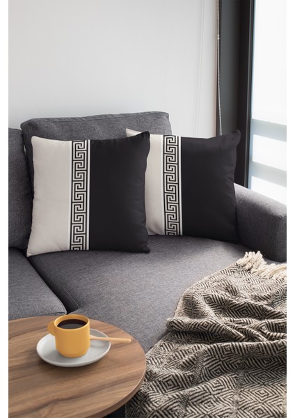 Premium Tay Tüyü Çift Taraflı Kırlent Kılıfı Dokuma Leke Tutmaz Kumaş Avangarde 43 x 43 cm KRL146 modelleri