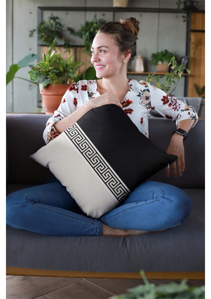 Premium Tay Tüyü Çift Taraflı Kırlent Kılıfı Dokuma Leke Tutmaz Kumaş Avangarde 43 x 43 cm KRL146 fırsatları