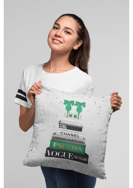 Modern Premium Tay Tüyü Dokuma Kumaş Çift Taraflı Moda Kırlent Yastık Kılıfı 43 x 43 cm KRL881