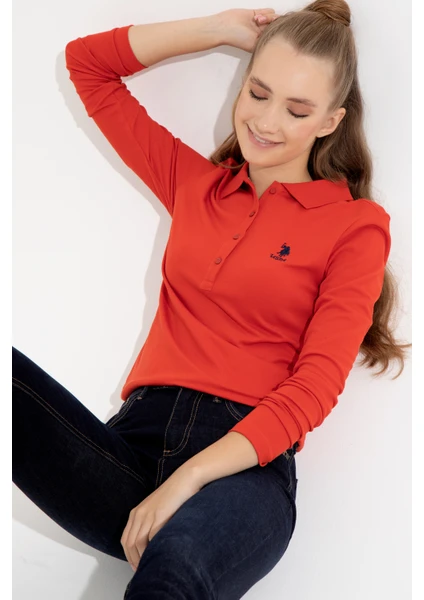 U.S. Polo Assn. Kadın Kırmızı Sweatshirt 50256259-VR030