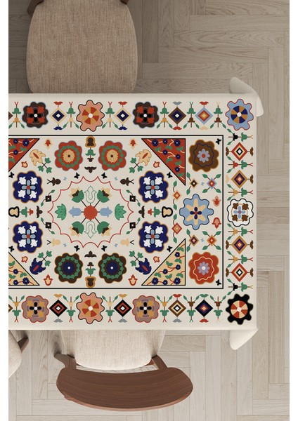 Leke Tutmayan Leke Tutmayan Dokuma Elit Yıkanır Kumaş Etnik Desen Masa Örtüsü MSO357