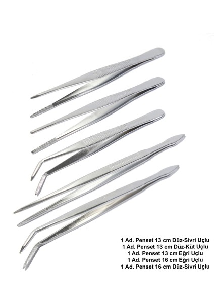 AtelSan Penset 13 cm ve 16 cm 5’li Set